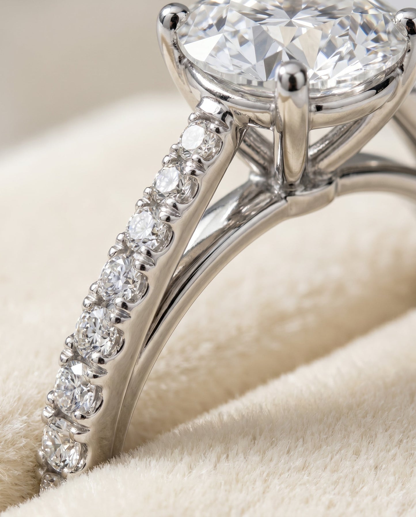 Donna Select Cathedral French Pave Solitaire in Platinum – view 4