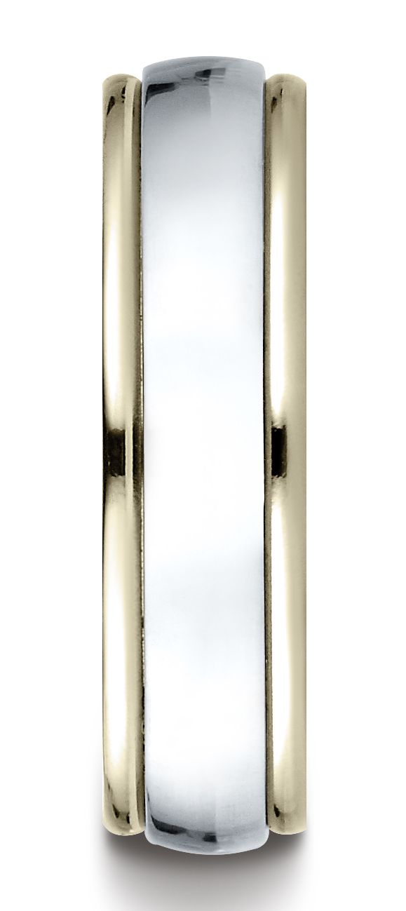 แหวนดีไซน์แกะสลักขัดเงาสูง 14k สองโทน ขนาด 6 มม. แบบสวมใส่สบาย