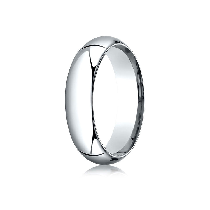 6mm High Dome Comfort-Fit Wedding Band, in 14K White Gold | RockHer