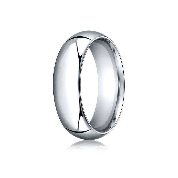 7mm High Dome Comfort-Fit Wedding Band, in 14K White Gold | RockHer