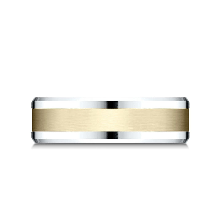6mm Satin Finish Carved Wedding Band, in 14K White Gold | RockHer