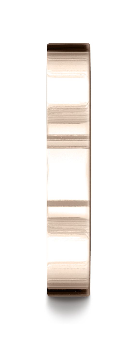 แหวนทองคำชมพู 14k ขนาด 4 มม. แบบเรียบ สวมใส่สบาย