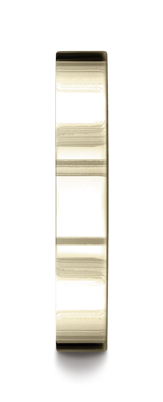 แหวนทองคำเหลือง 18k แบบแบน 4 มม. สวมใส่สบาย