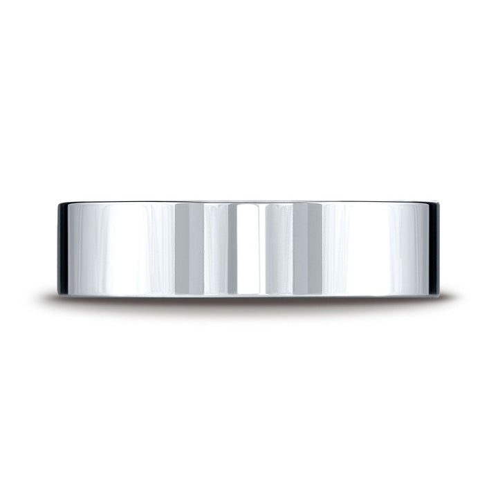 6mm Flat Comfort-Fit Wedding Band, in Platinum | RockHer
