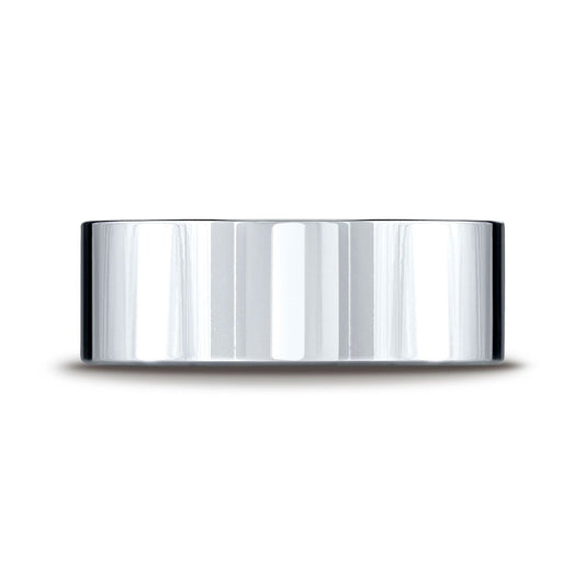 แหวนสวมใส่สบายแบบแบน 8 มม. แพลตตินัม