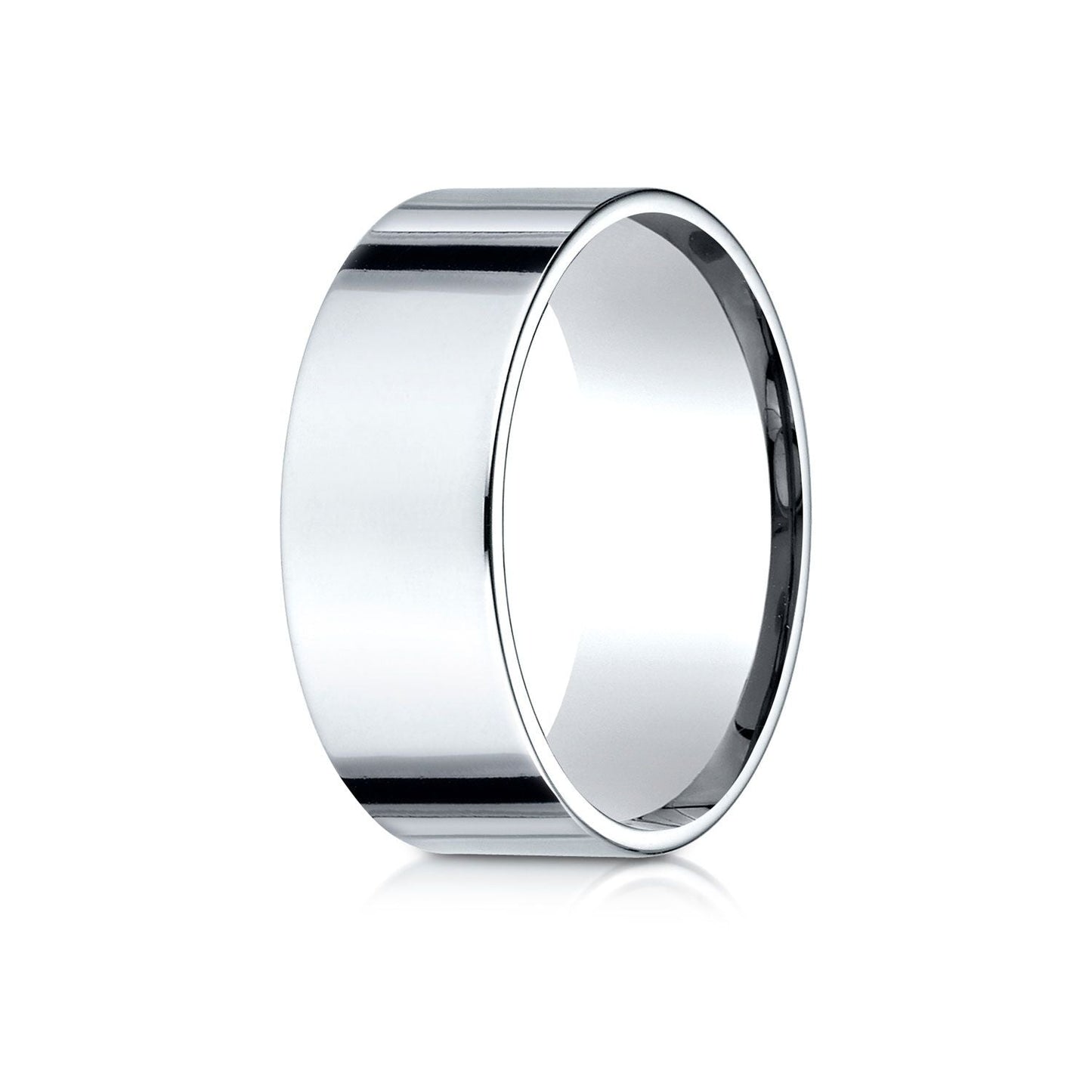 14k White Gold 8mm Flat Comfort-fit Ring