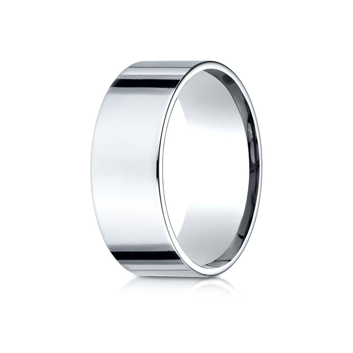 8mm Flat Comfort-Fit Wedding Band, in 14K White Gold | RockHer
