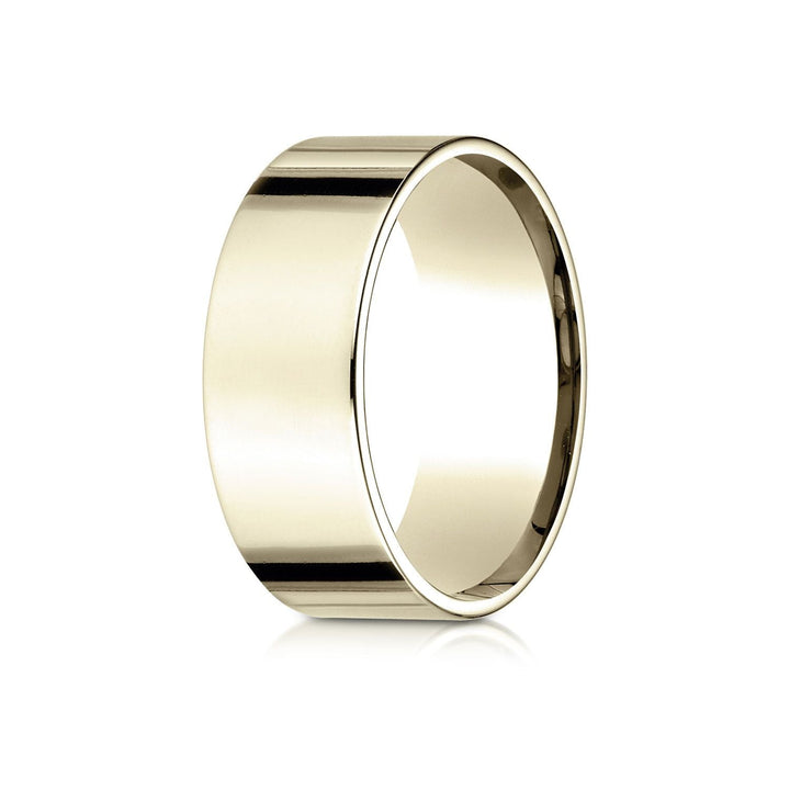 8mm Flat Comfort-Fit Wedding Band, in 18K Yellow Gold | RockHer