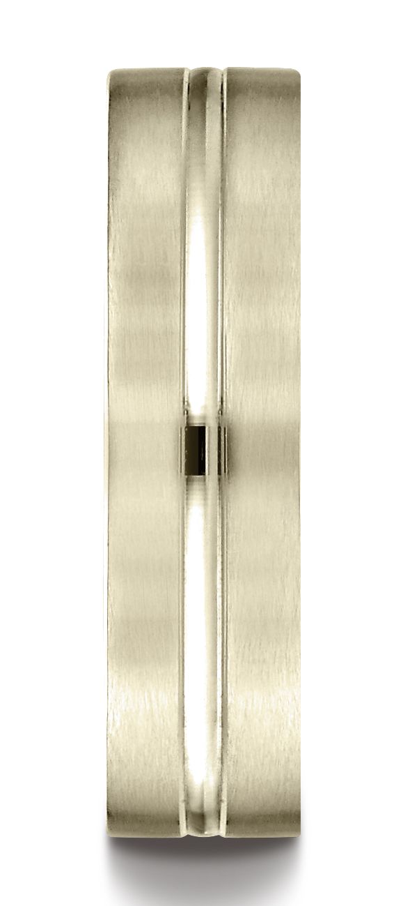 แหวนทองคำ 14k สีเหลือง ขนาด 6 มม. แบบสวมใส่สบาย ผิวด้าน พร้อมดีไซน์แกะสลักตรงกลางขัดเงาสูง