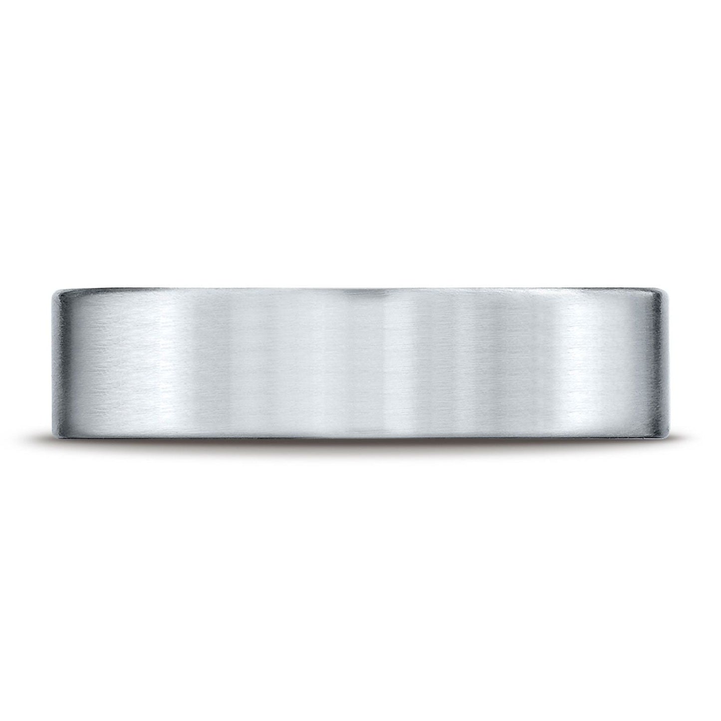 Platinum 6mm Comfort-fit Satin-finished Carved Design Band