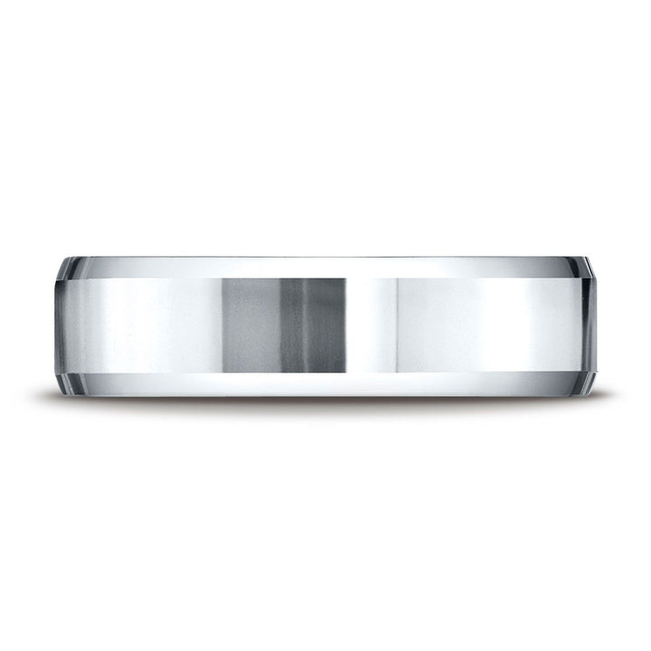 6mm High Polish Carved Wedding Band, in Platinum | RockHer