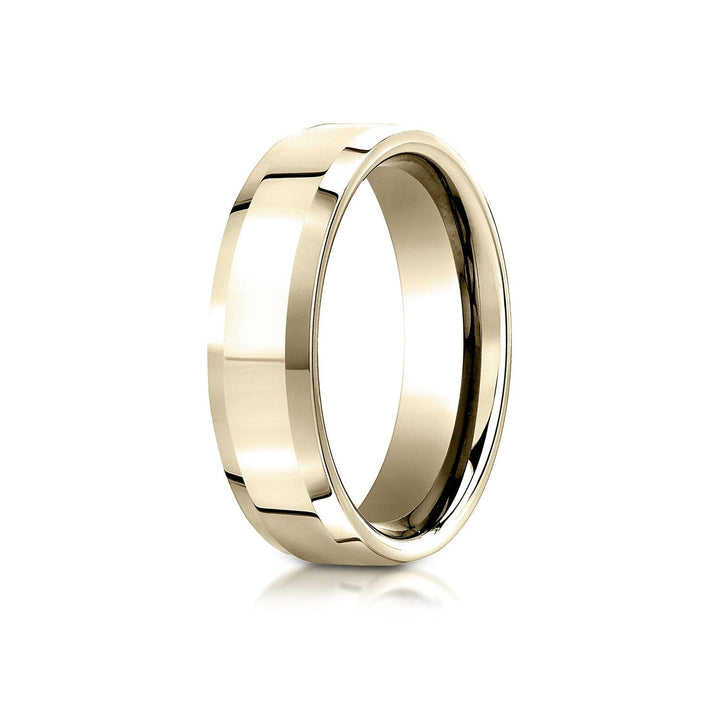 6mm High Polish Carved Wedding Band, in 14K Yellow Gold | RockHer