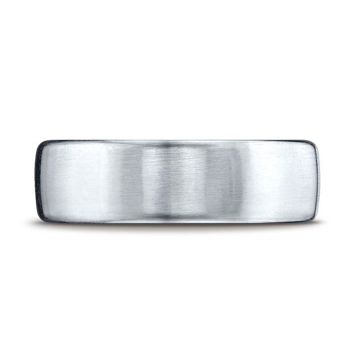 7.5mm Satin Finish Carved Wedding Band, in Platinum | RockHer