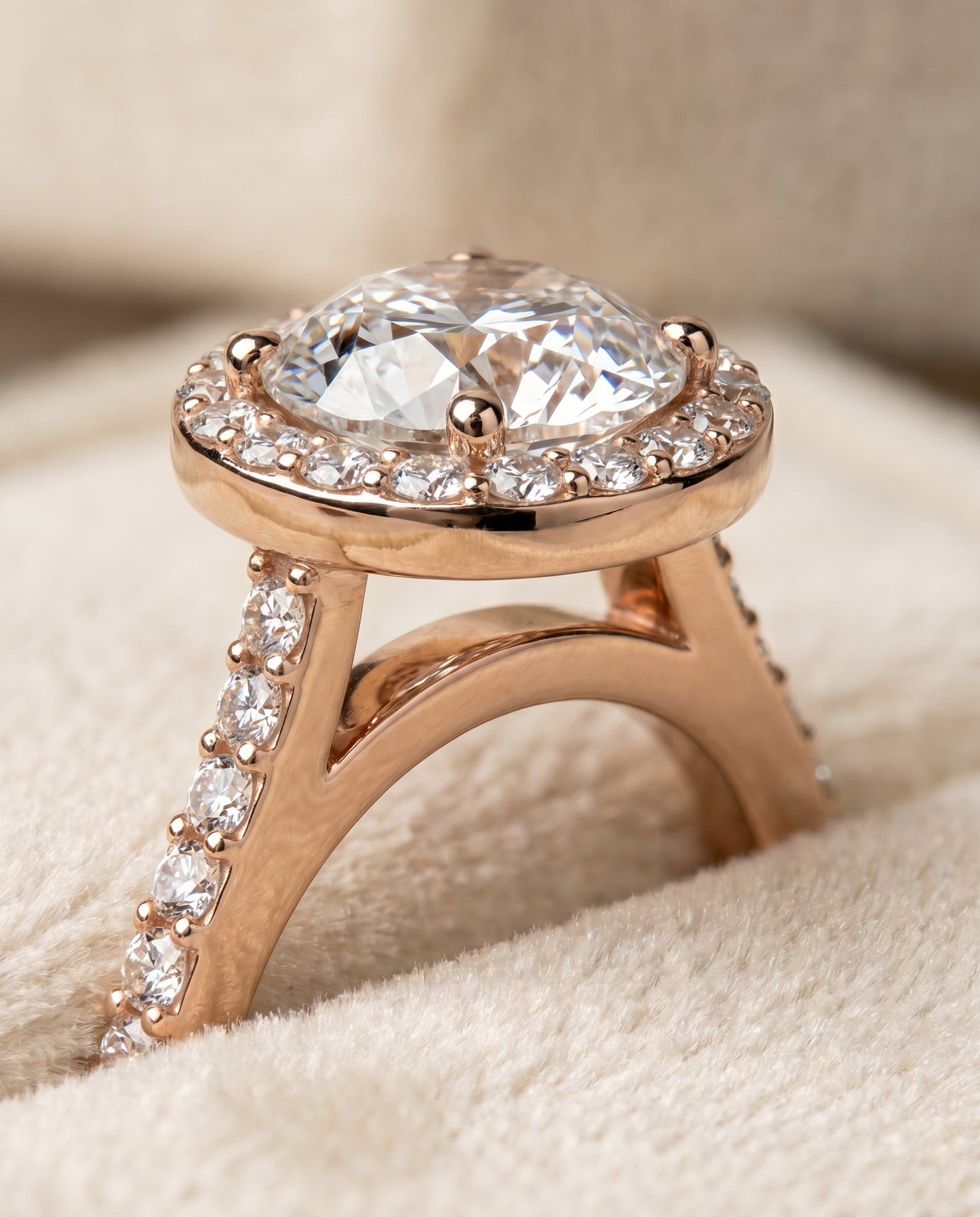 Taylor Select Classic French Pave Halo in 14K Rose Gold – view 4