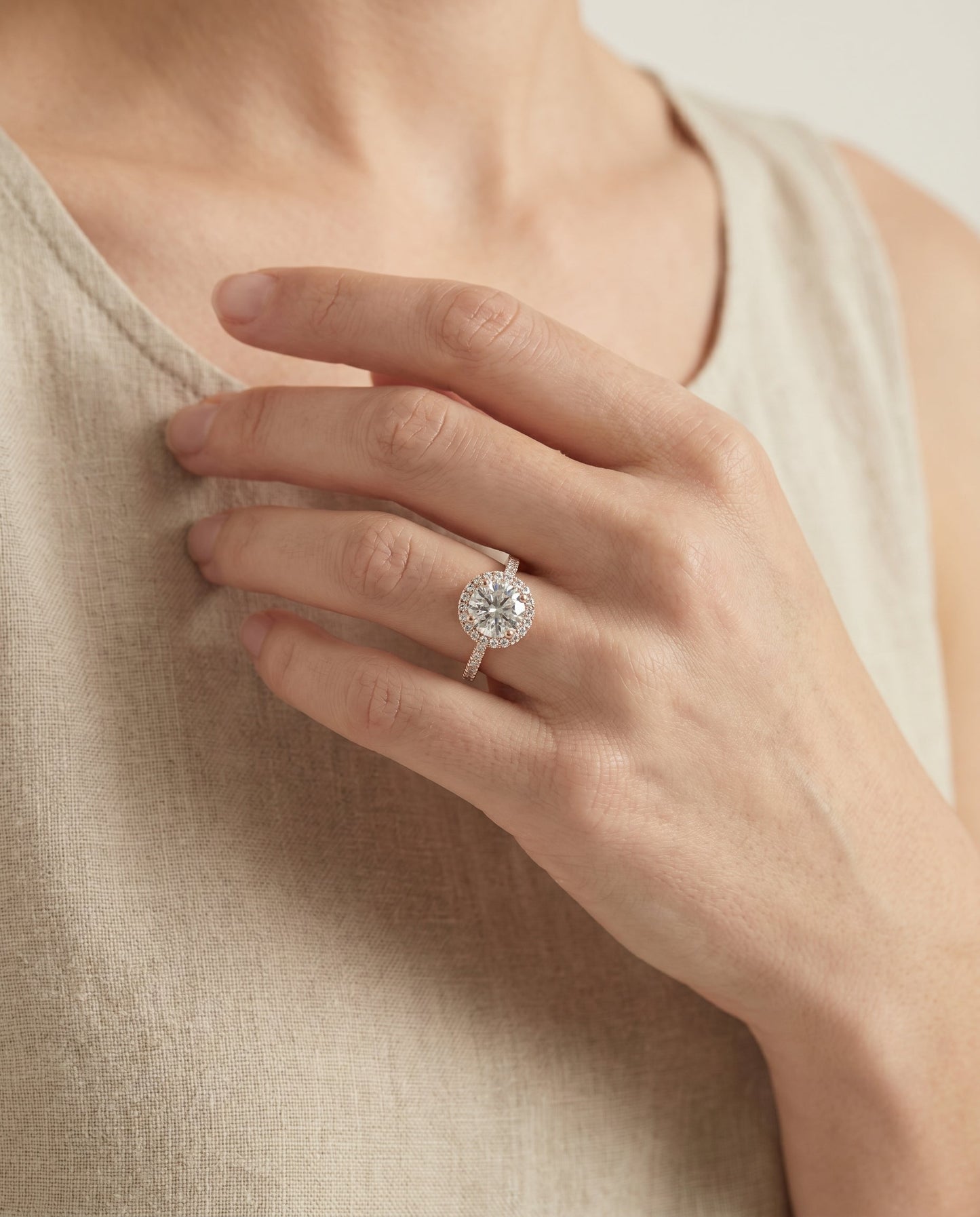Taylor Select Classic French Pave Halo in 14K Rose Gold – view 5