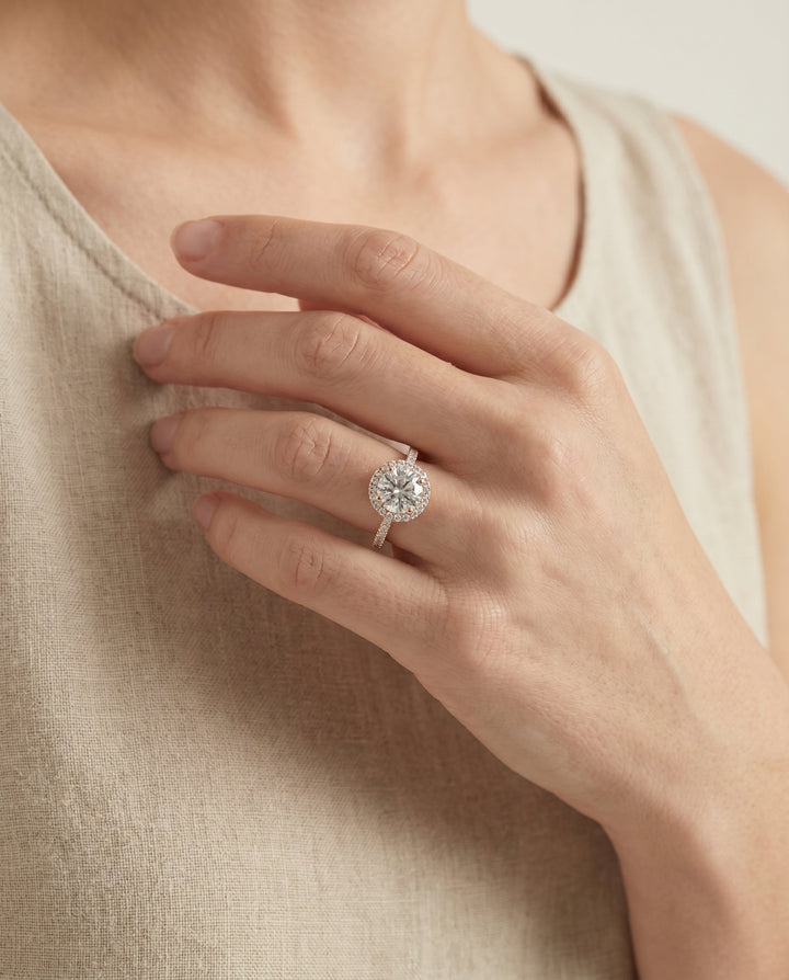 Taylor Select Classic French Pave Halo in 14K Rose Gold – view 5