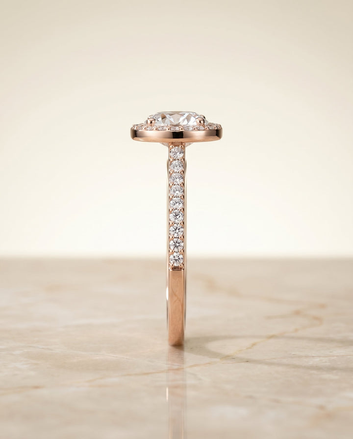Taylor Select Classic French Pave Halo in 14K Rose Gold – view 6