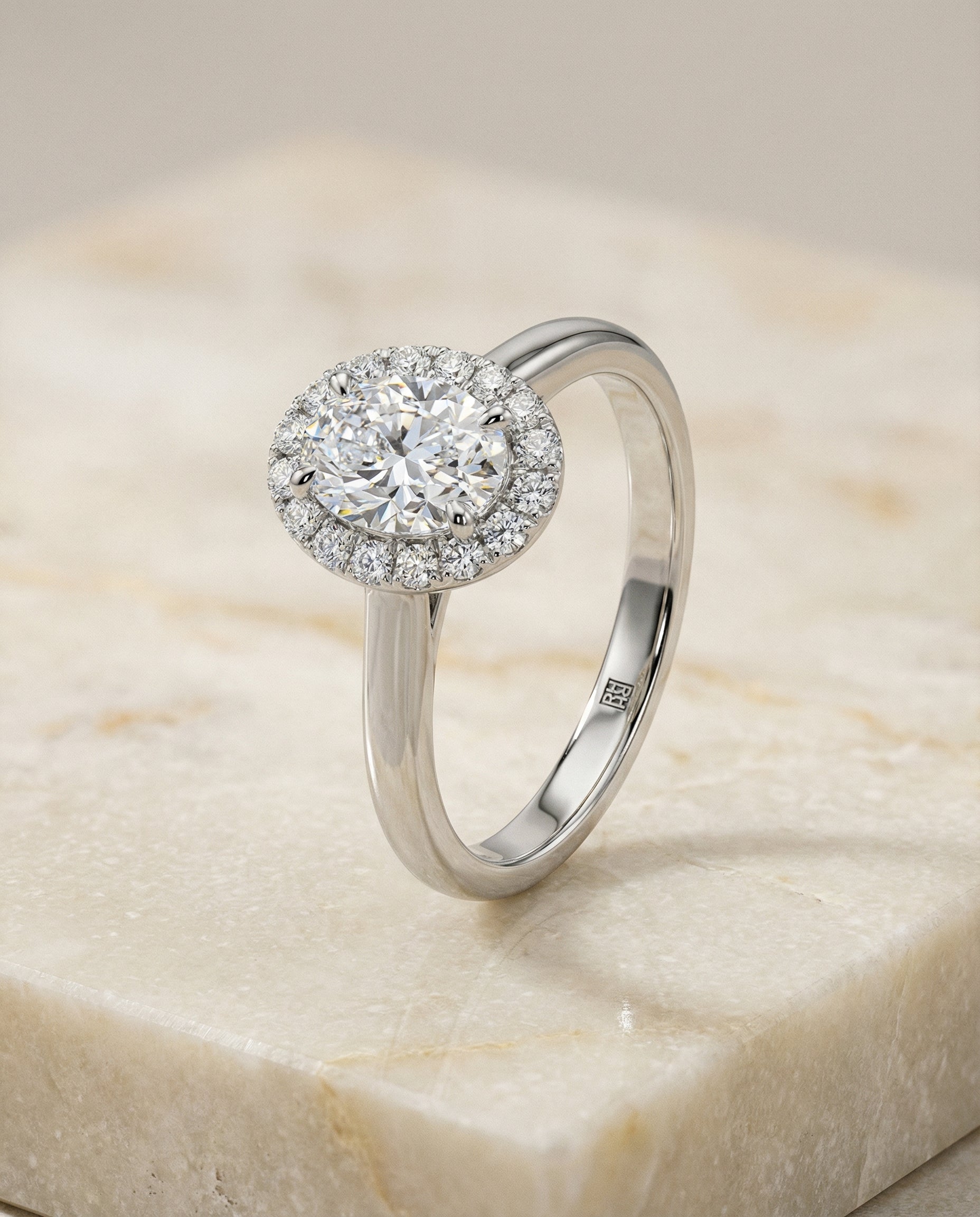 Etta Select Oval engagement ring in 18K White Gold