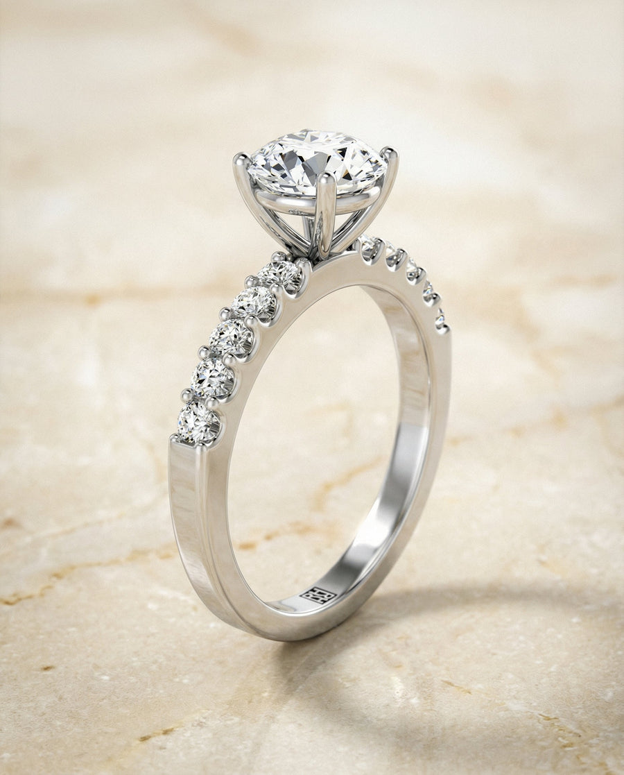 The โอลิเวีย Engagement Ring, made to order in our Los Angeles atelier