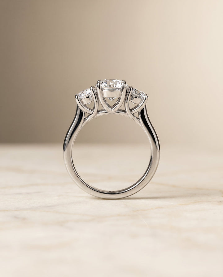 Natalie Select Classic Three Stone Solitaire in Platinum – view 6