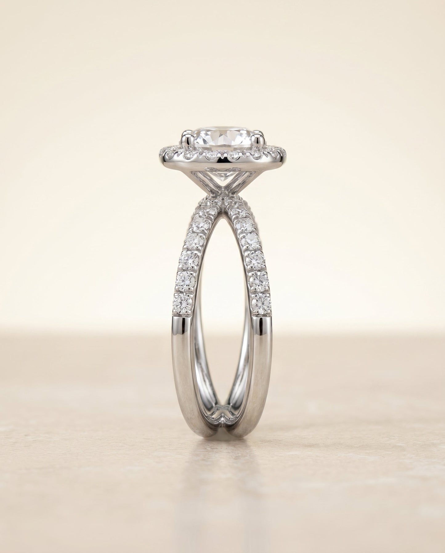 Joan Select Criss Cross Pave Halo in Platinum – view 2