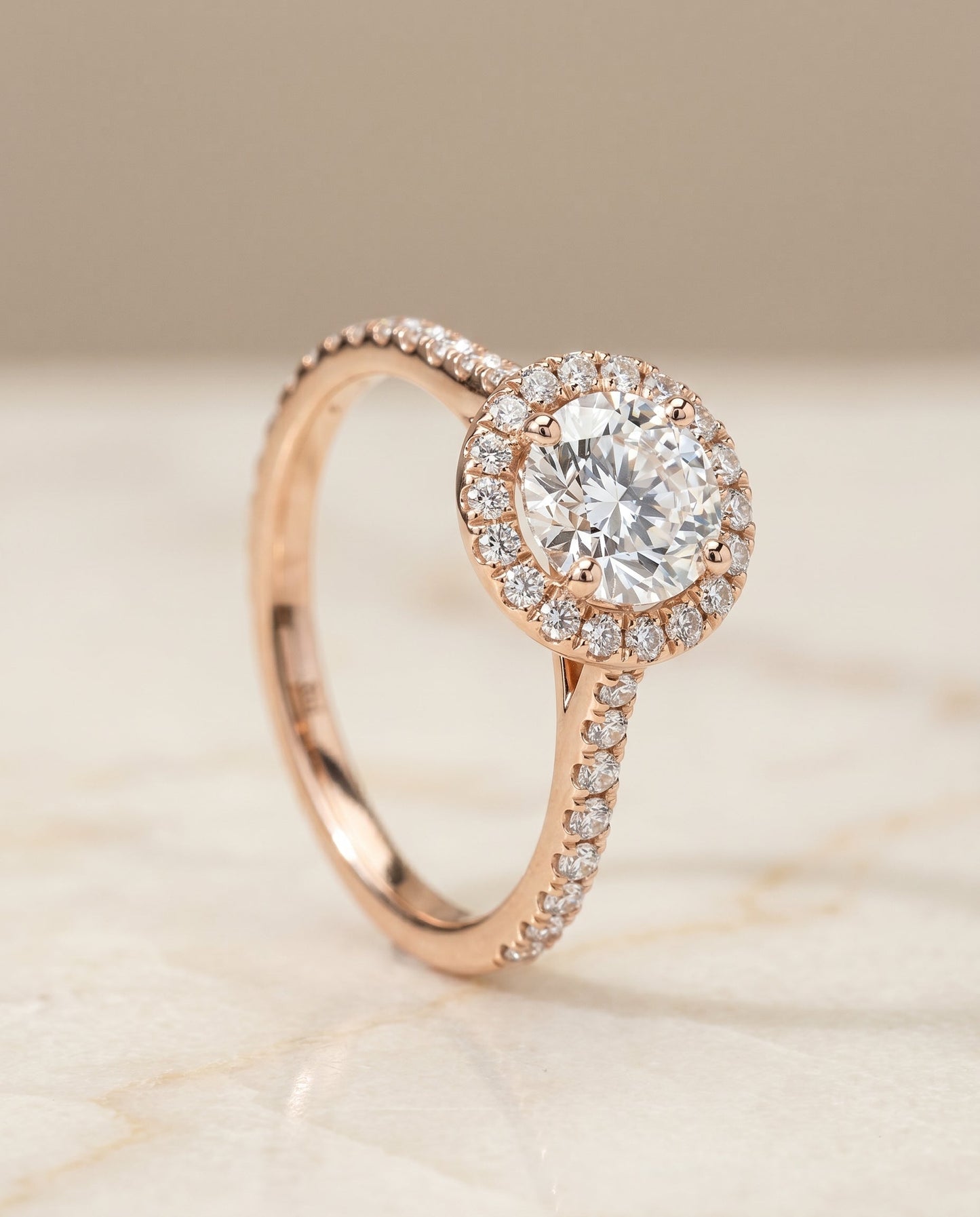 Dionne Select Diamond Pave Halo in 14K Rose Gold – view 2