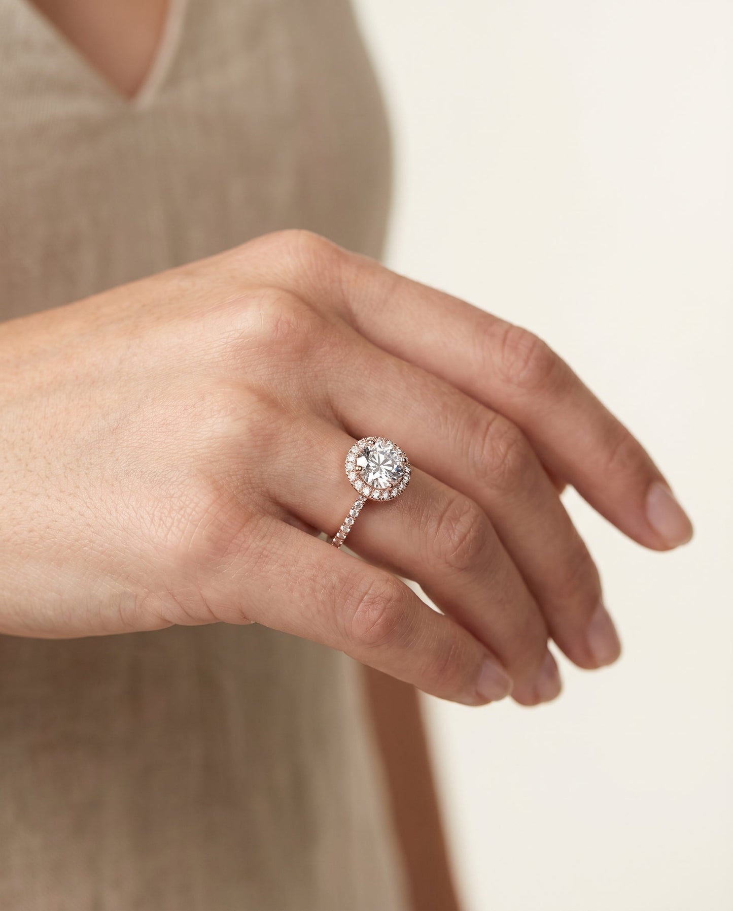 Dionne Select Diamond Pave Halo in 14K Rose Gold – view 5