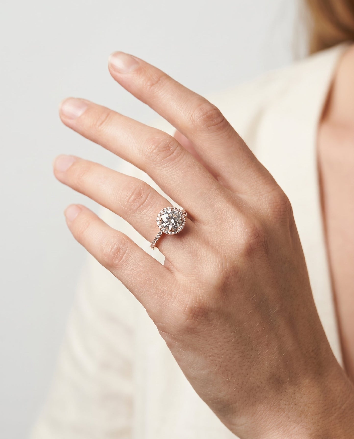 Dionne Select Diamond Pave Halo in 14K Rose Gold – view 3