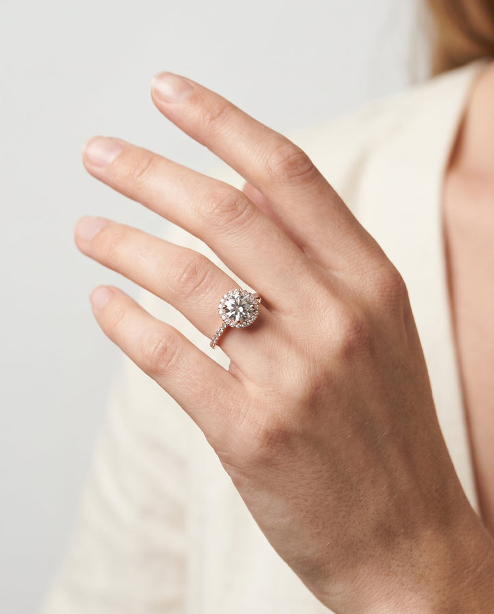 Dionne Select Diamond Pave Halo in 14K Rose Gold – view 3