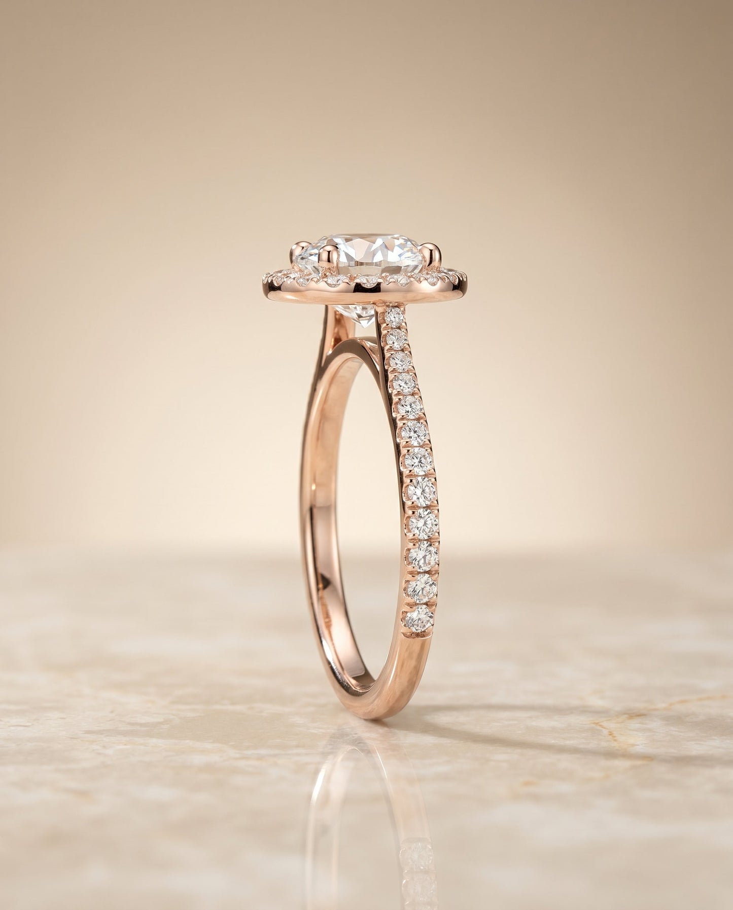 Dionne Select Diamond Pave Halo in 14K Rose Gold – view 6