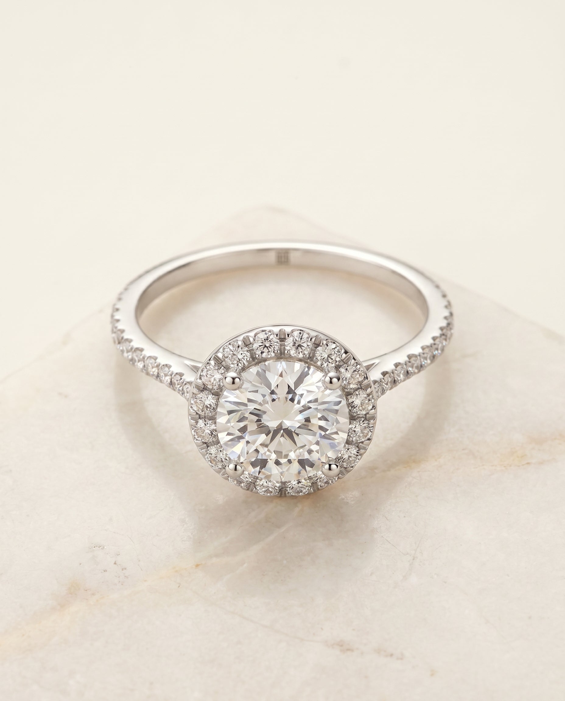 Dionne Select Diamond Pave Halo in Platinum – view 1