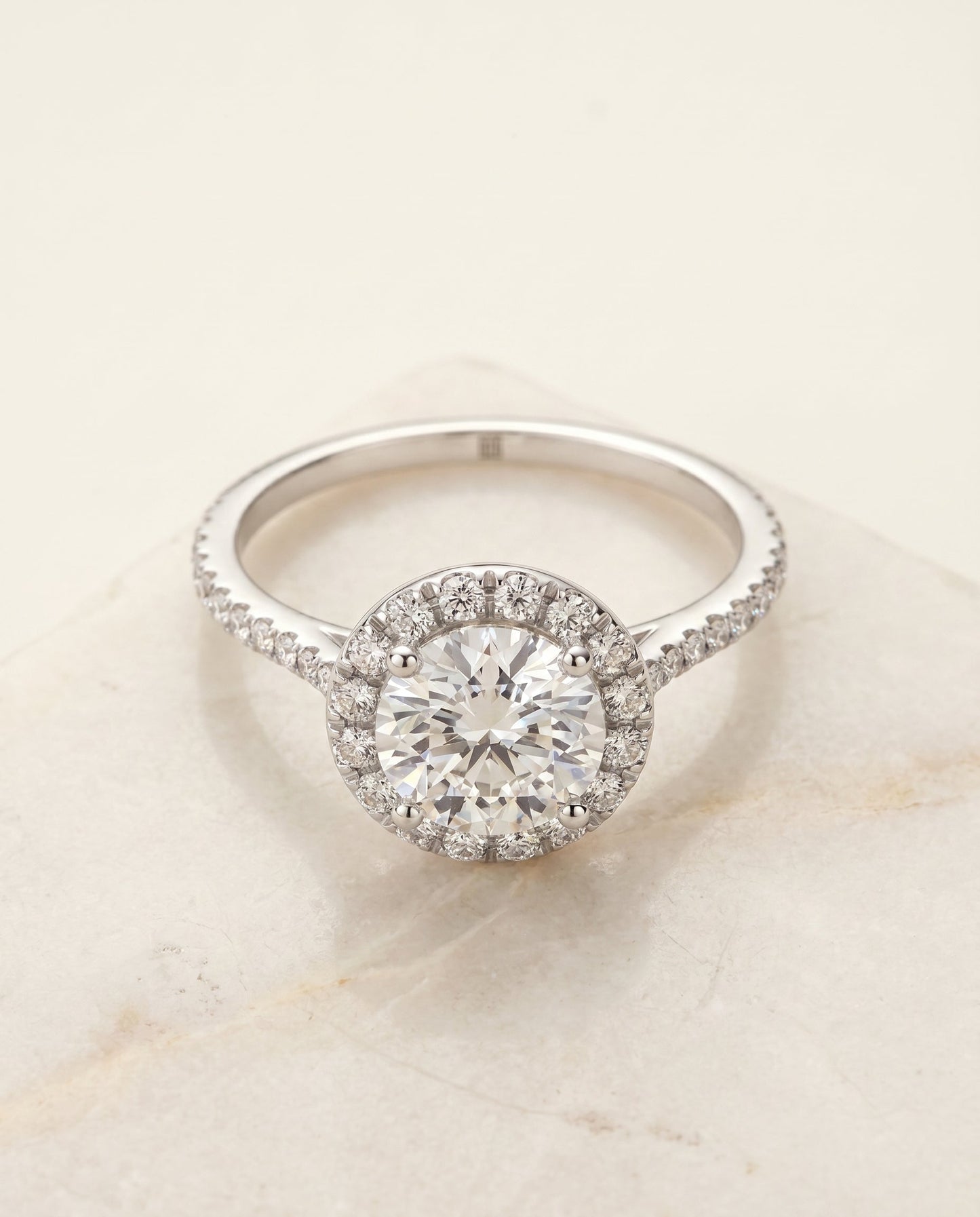 Dionne Select Diamond Pave Halo in Platinum – view 1