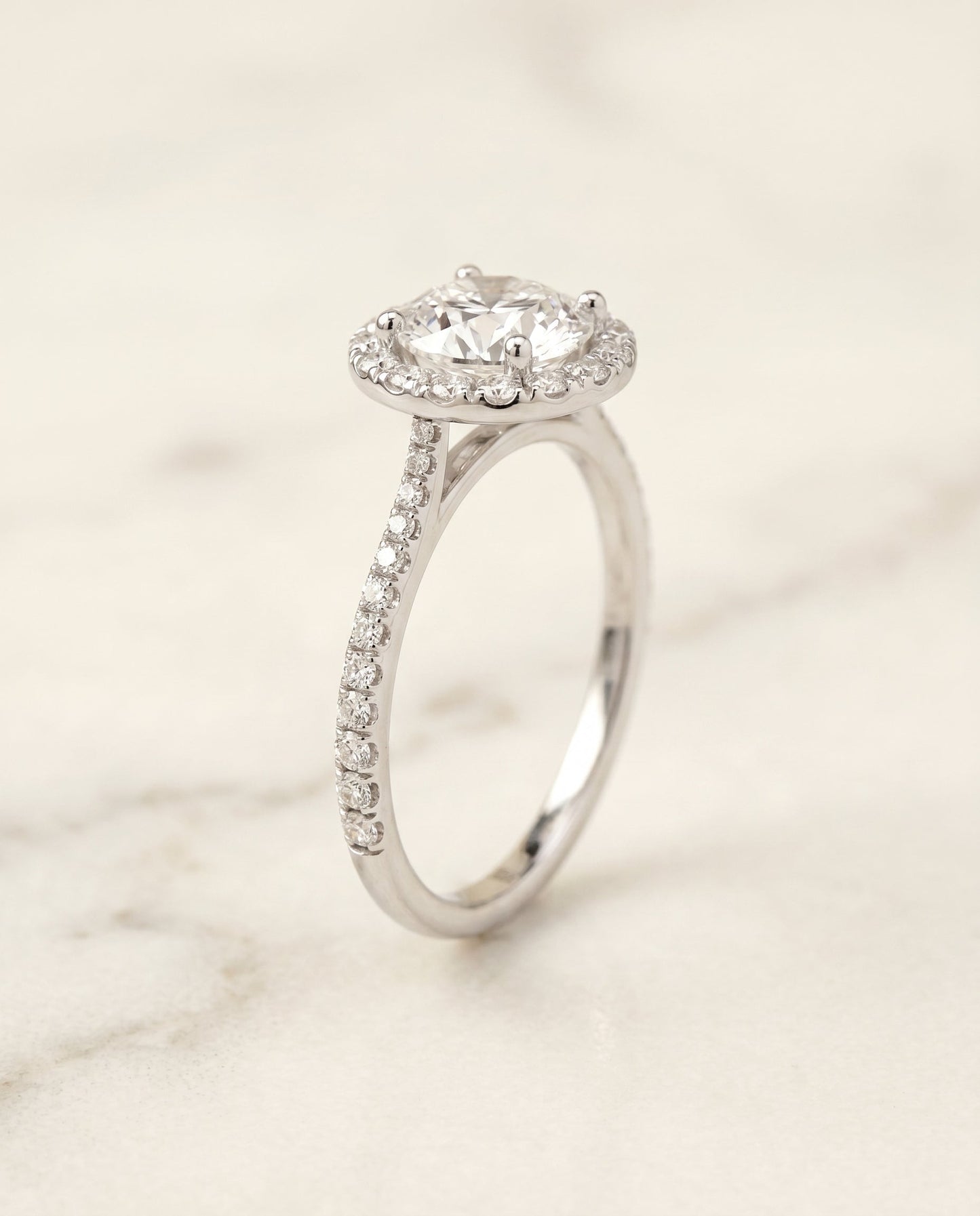Dionne Select Diamond Pave Halo in Platinum – view 2