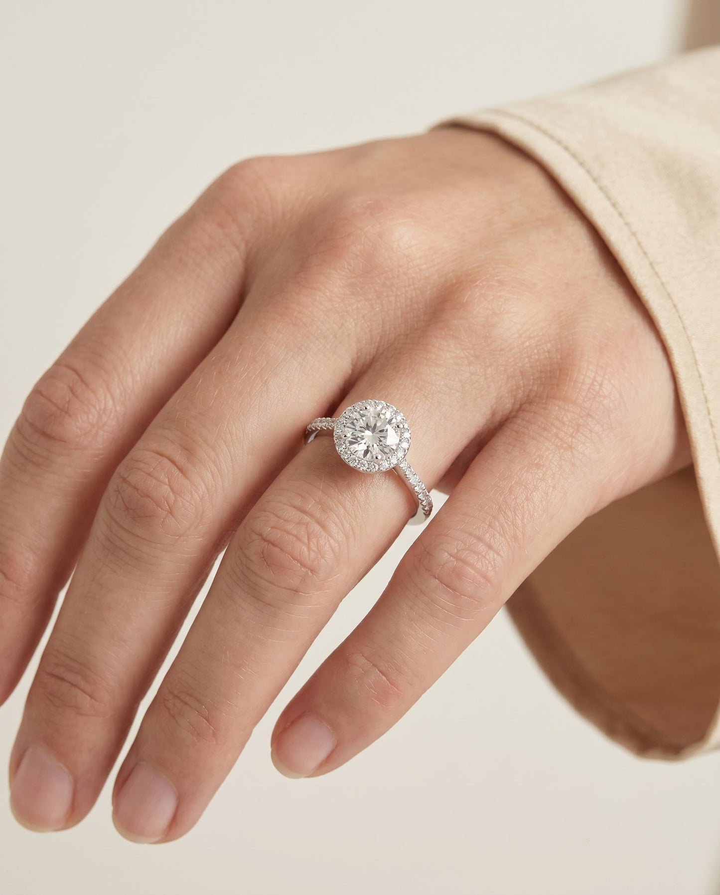 Dionne Select Diamond Pave Halo in Platinum – view 3