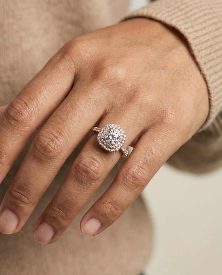 Dixie Select Double Halo French Pave in 14K Rose Gold – view 3