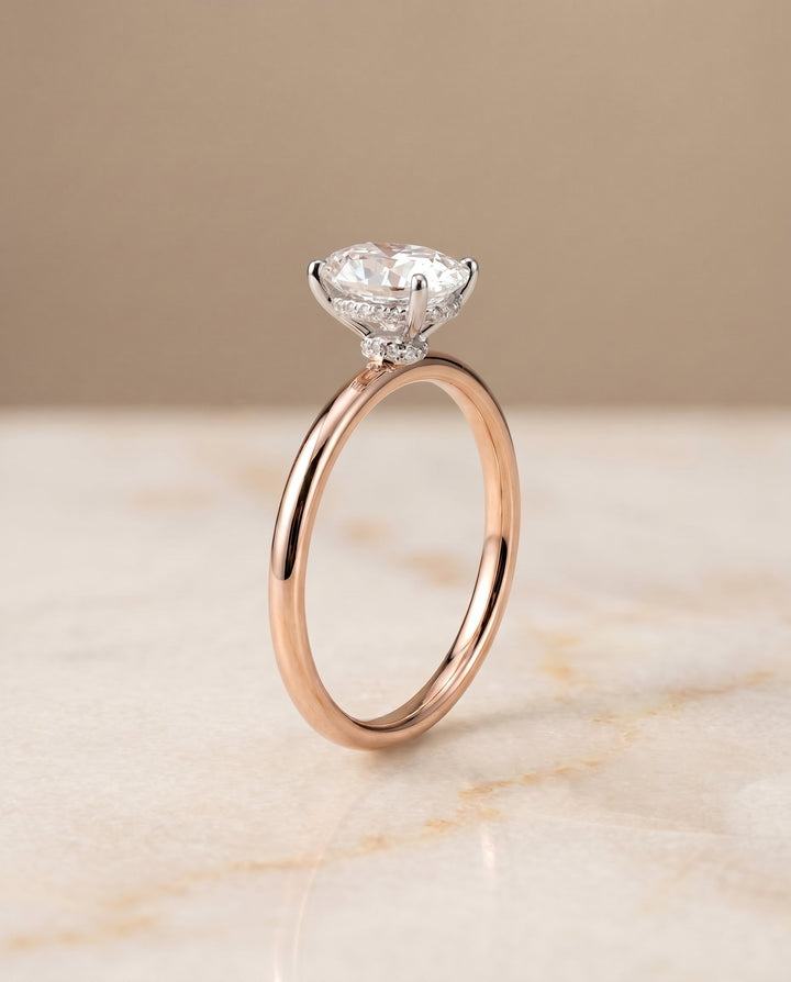 ตัวเรือนแหวนหมั้น Dolly ทรงรี ทองคำชมพู 14K จาก RockHer