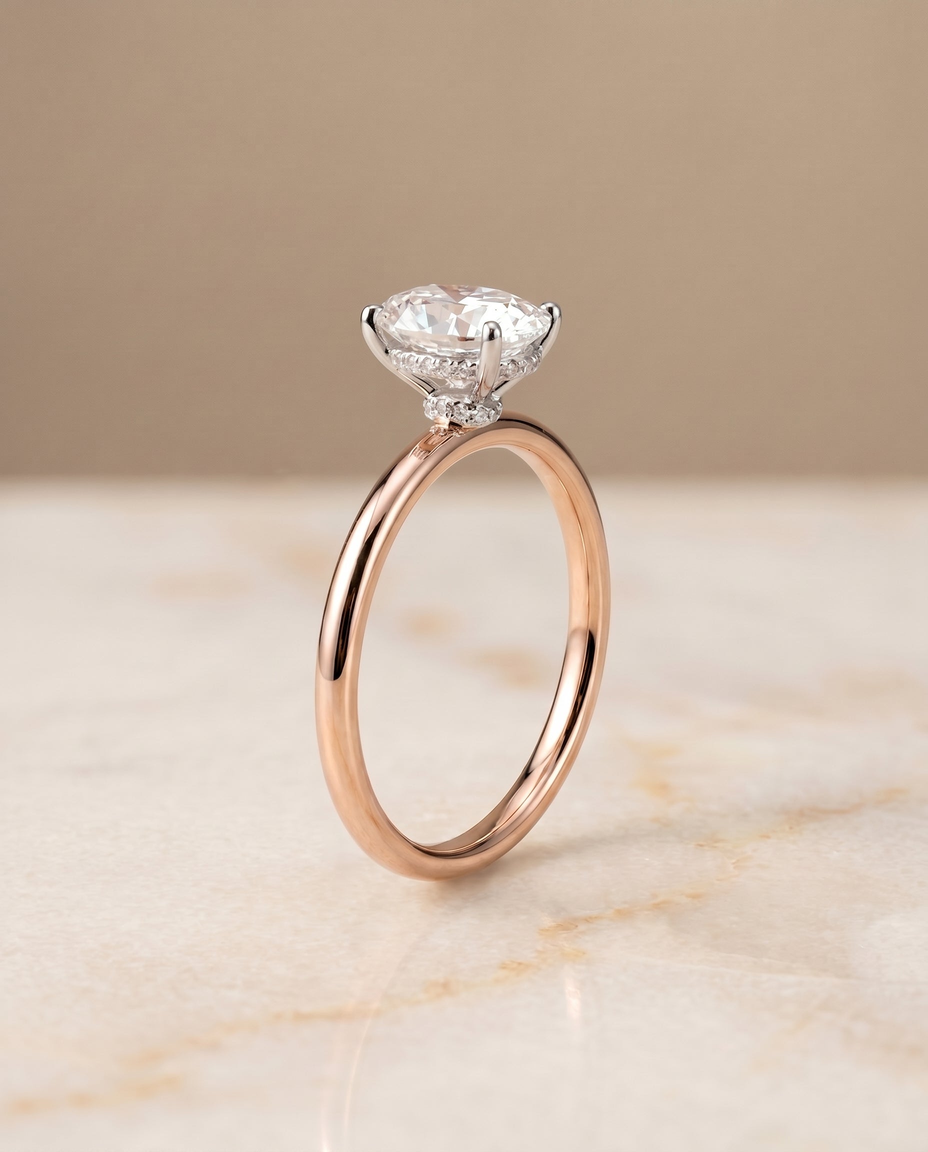 Dolly Select 14kr Oval Double Hidden Halo Solitaire Engagement Ring With 22 Pron – view 1