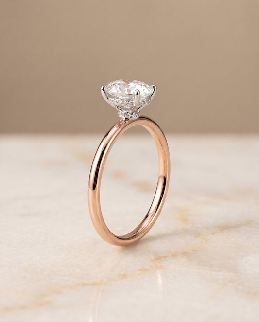 Dolly Select 14kr Oval Double Hidden Halo Solitaire Engagement Ring With 22 Pron – view 1