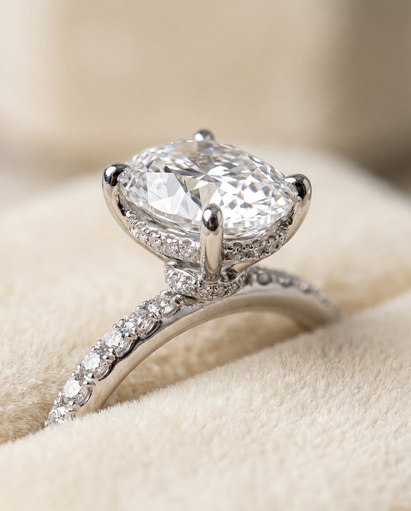 Abbey Select Hidden Halo Oval in 14K White Gold – view 4