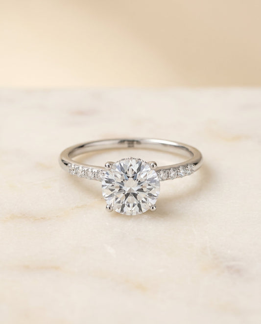 Abbey Select Double Hidden Halo Solitaire in Platinum – view 1
