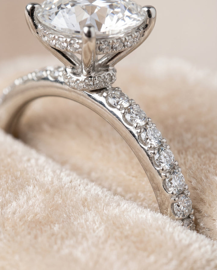 Abbey Select Double Hidden Halo Solitaire Oval in Platinum – view 4