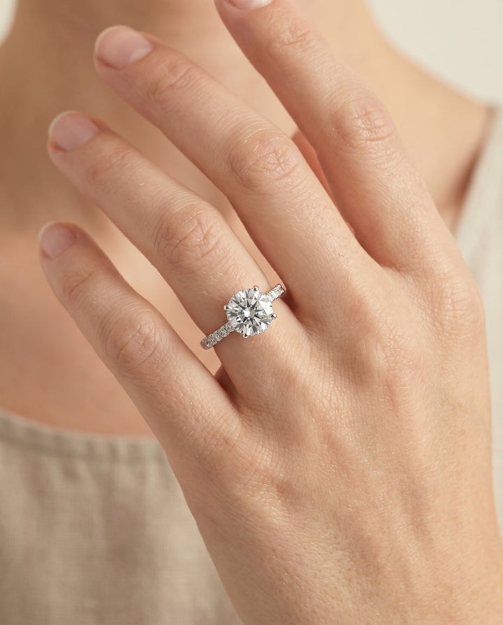 Abbey Select Double Hidden Halo Solitaire Oval in Platinum – view 5