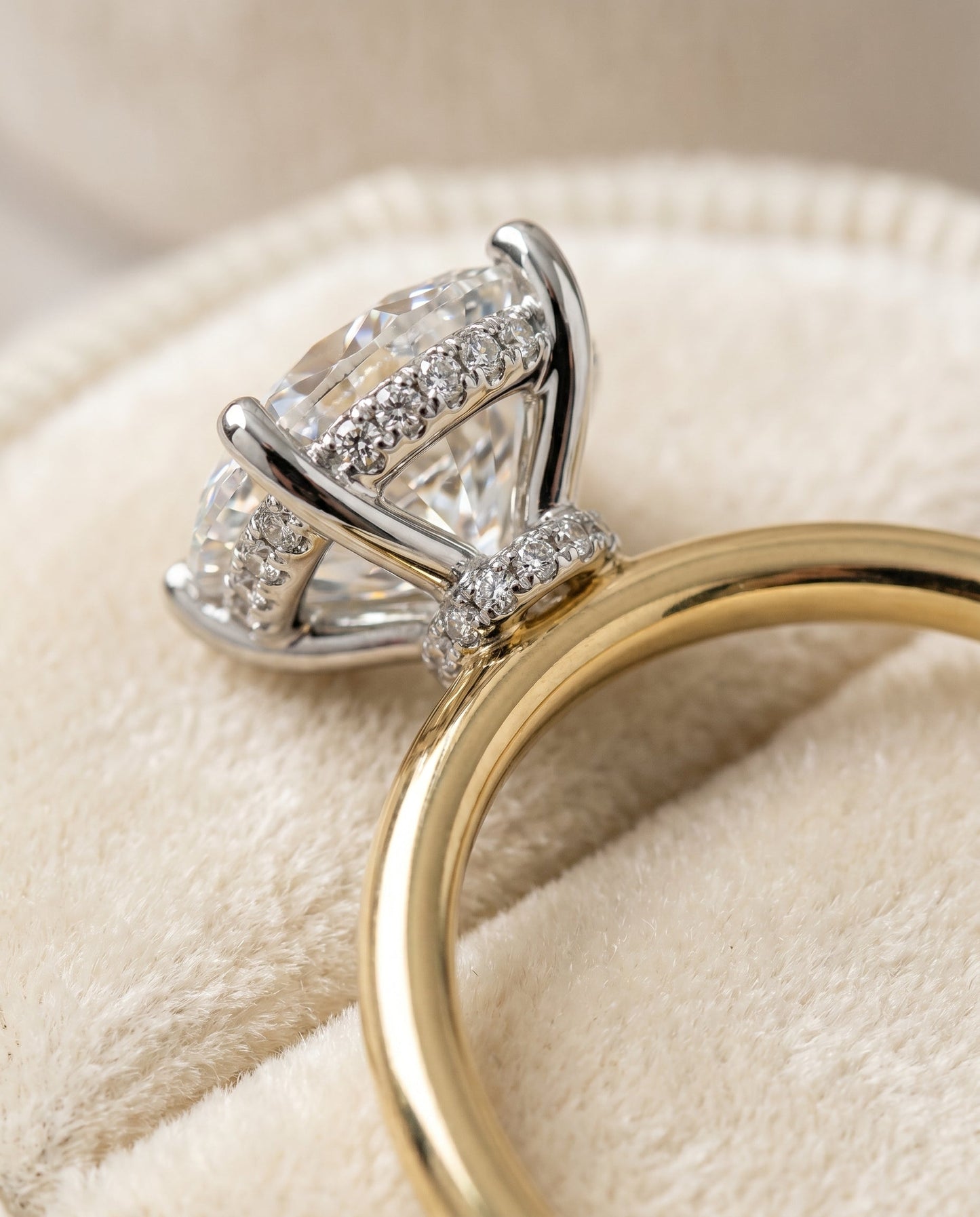 Dolly Select Double Hidden Halo Solitaire Oval in 18K Yellow Gold – view 4