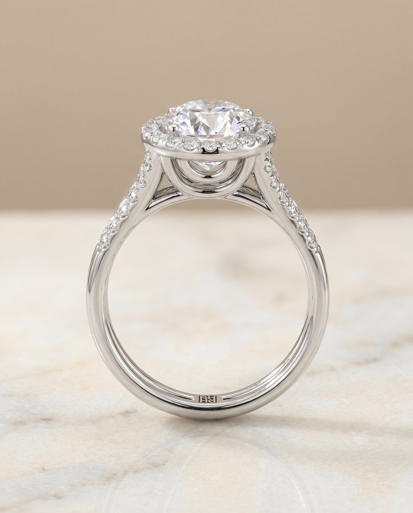 Toni Select Double Row Split Shank Halo in Platinum – view 2