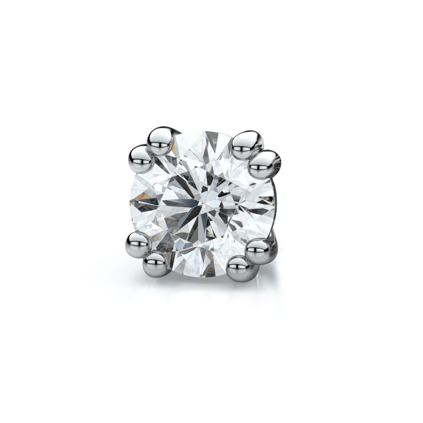 14k White Gold Double Prong Round Diamond Single Stud Earring 0.37ctw (4.7mm Ea), J-k Color, Si Clarity