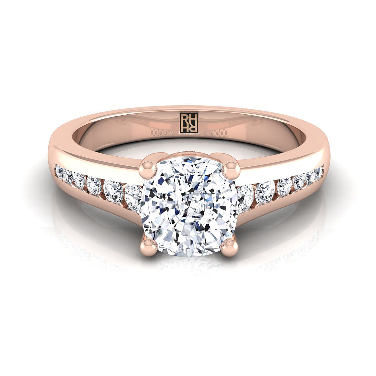 Contemporary Tapered Channel Cushion, in 14K Rose Gold | RockHer