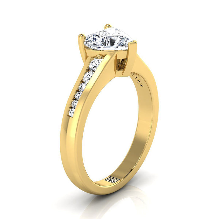 Contemporary Tapered Channel Heart Shape, in 18K Yellow Gold – view 9 | RockHer