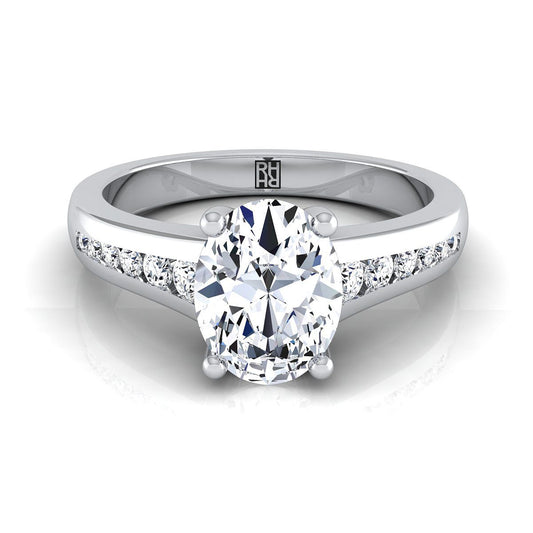 Contemporary Tapered Channel Oval, in Platinum | RockHer
