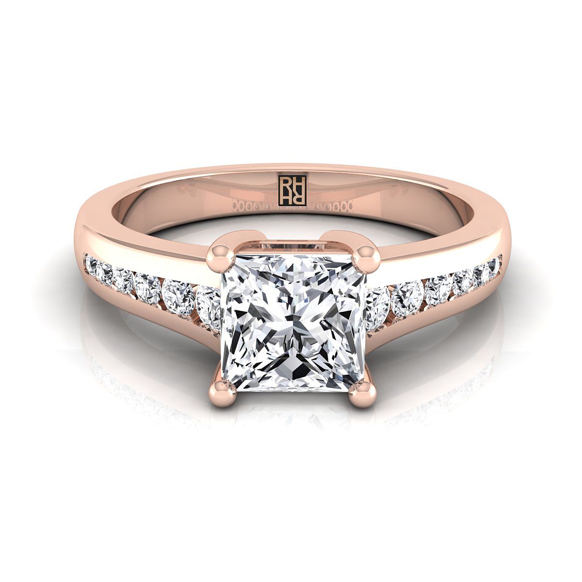 Contemporary Tapered Channel Princess, in 14K Rose Gold | RockHer