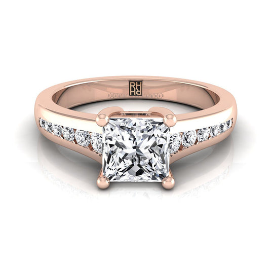 Contemporary Tapered Channel Princess, in 14K Rose Gold | RockHer